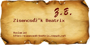 Zisencsák Beatrix névjegykártya